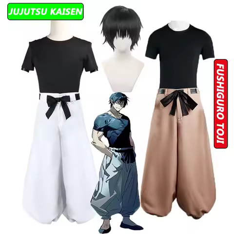 Anime Jujutsu Kaisen Fushiguro Toji Cosplay Costume Aldult Unisex Pants Wig Halloween Rave Combat Fushiguro Cosplay Costumes