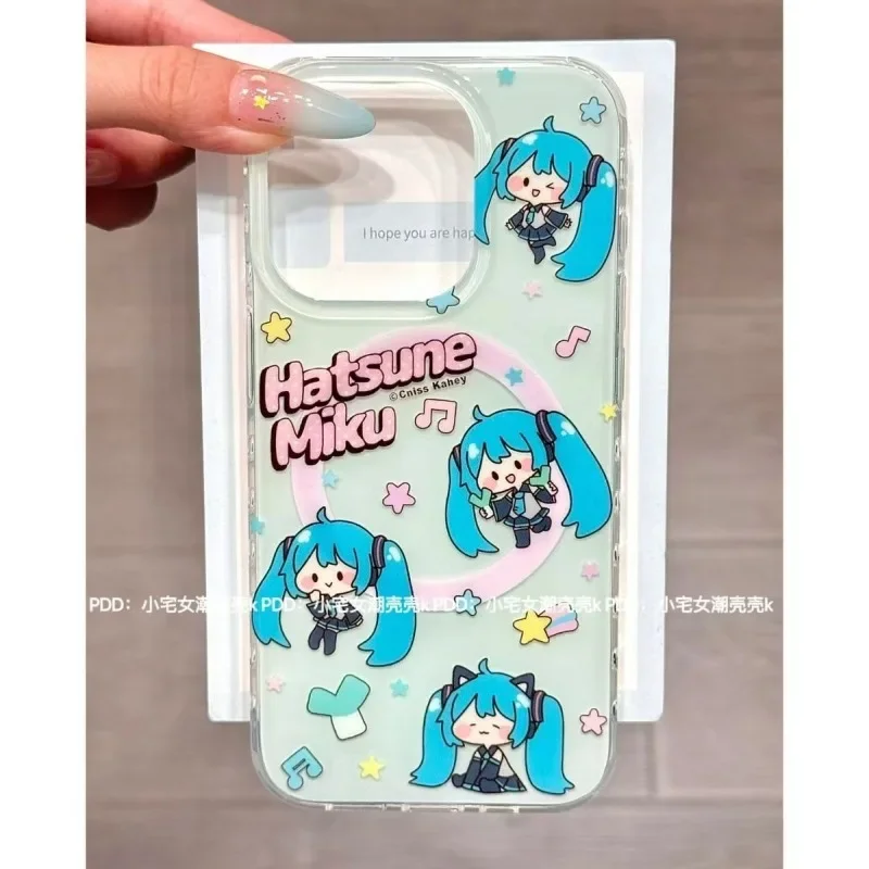 Hatsune Miku mobile phone case Cartoon Anime periphery cute character illustration new Apple iPhone 16/15/14pro protective case