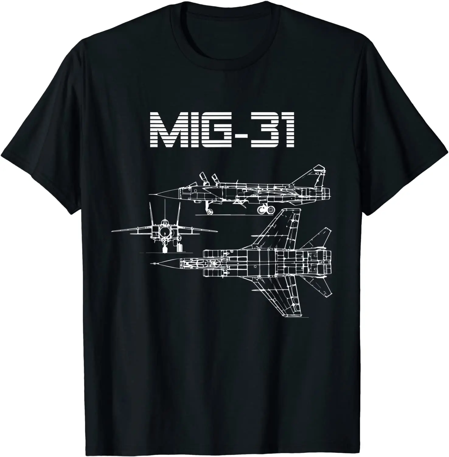 Soviet Russia Mig-31 Foxhound Fighter Blueprint T-Shirt. Summer Cotton Short Sleeve O-Neck Mens T Shirt New S-3XL