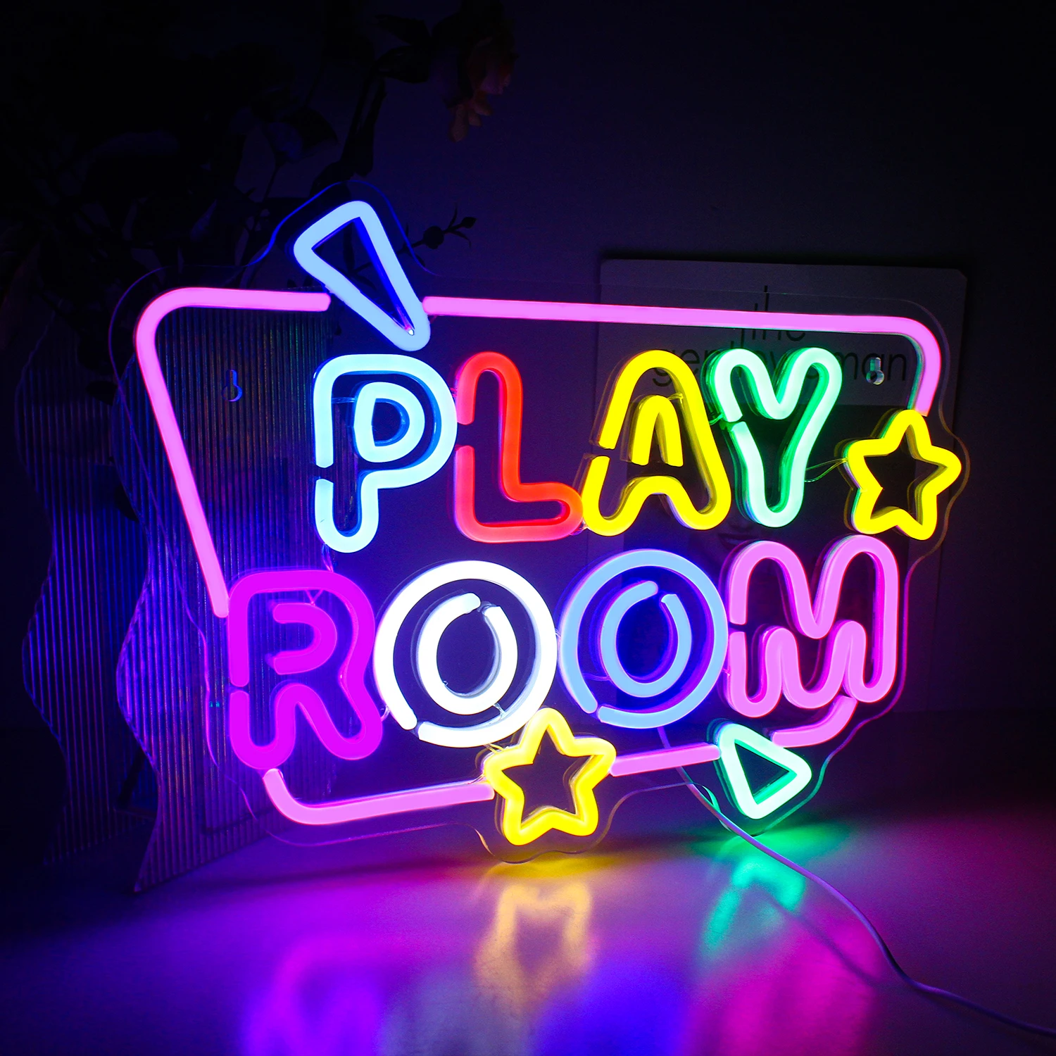 Play Room Neon Sign Color Mix Led Lights Up Sign Gamer Room Decoration USB Powered For Home Bars Game Area Decor Gaming Lighting