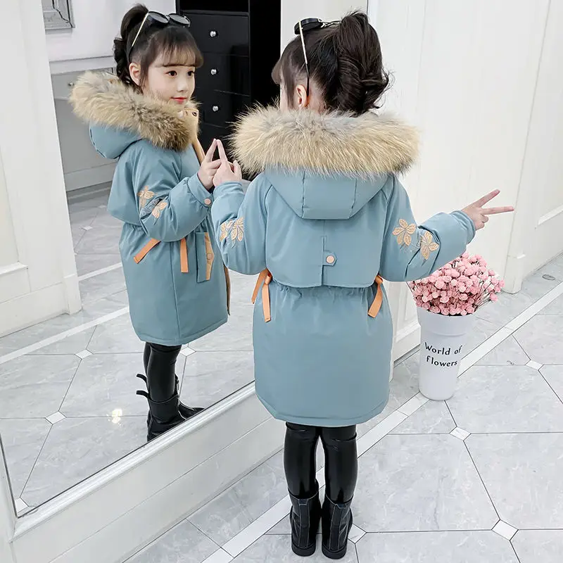 

Girls Winter Clothes Fashion Clothing New Warm Girls Jacket Hooded Teen Girl Parka Coat Snowsuit Children Outerwear 4 12 13 Year