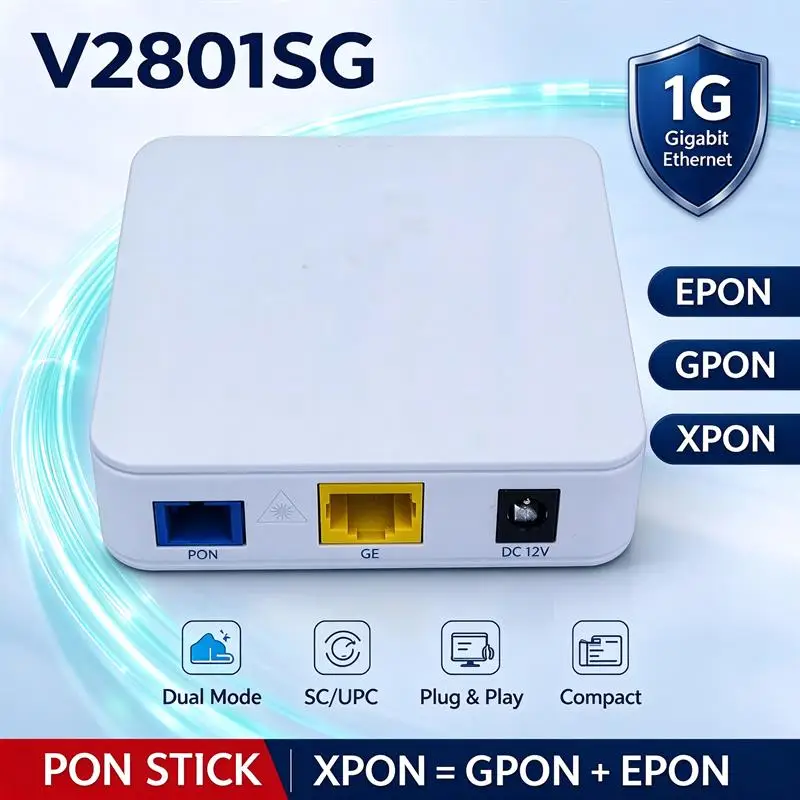 VSOL ONT VS2801SG GPON Epon XPON FTTH Onu Modem 1GE Terminal PPPOE ZTE Chip VS2801SE Bridge Route Daul Mode