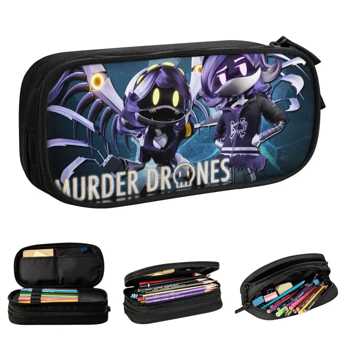 

Murder Drones Pencil Cases Uzi Doorman Pen Bags for Student Large Storage Students School Gift Pencil Box