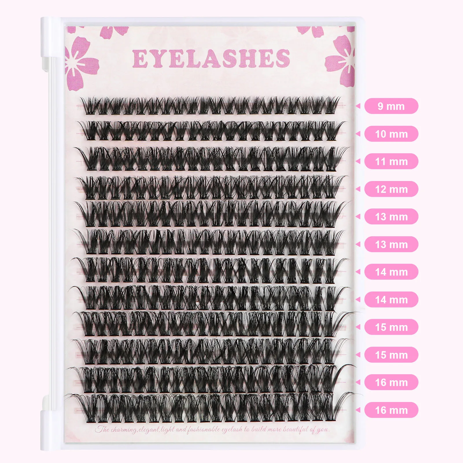 240 Stuks Valse Wimpers Set Bond En Seal Lash Kit 9-16Mm D Curl Wimper Verlenging Clusters Zwarte Wimper Bundel Piekerige Make-Up