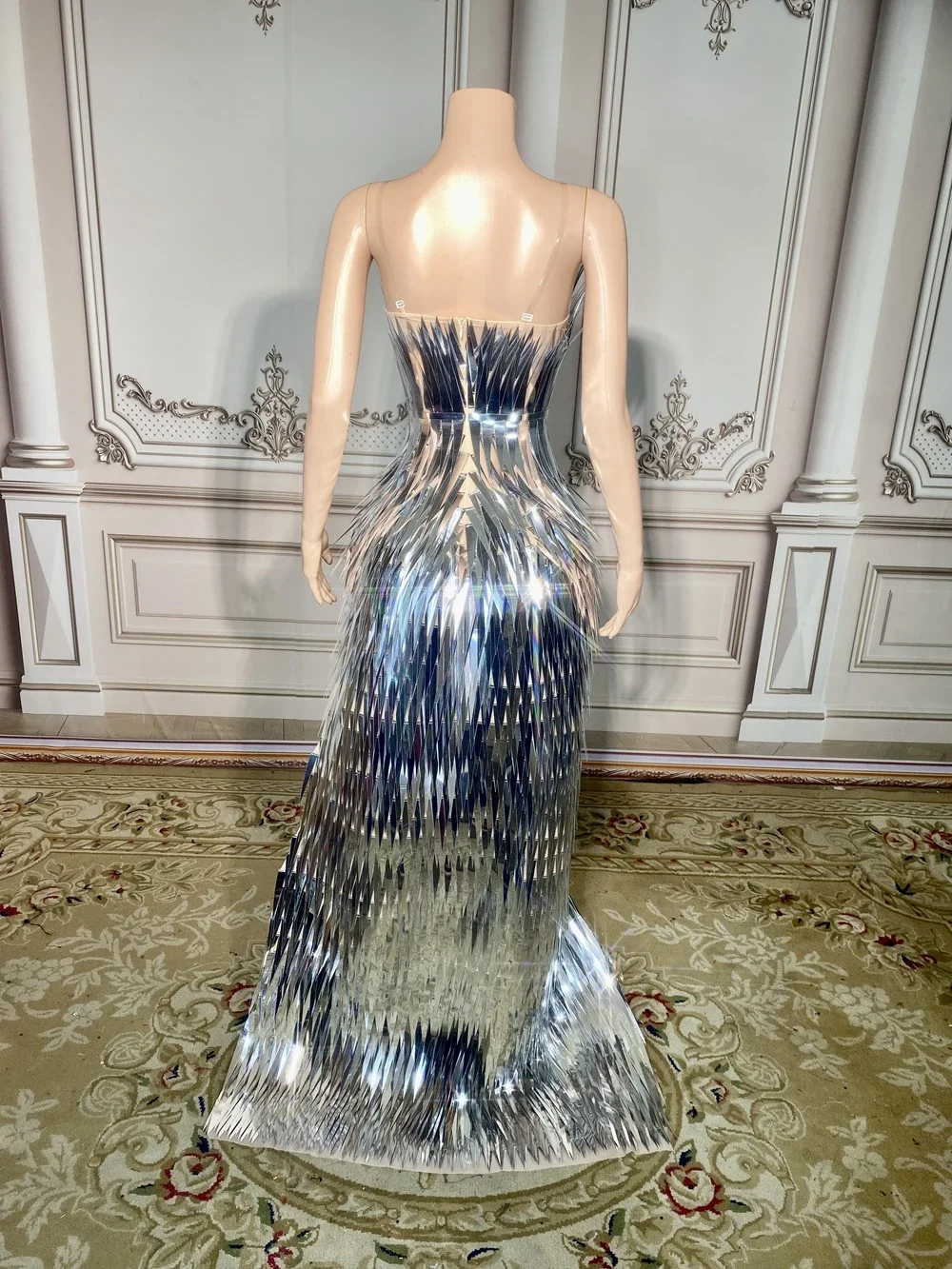 عيد ميلاد الزي قطار طويل أنبوب فستان مثير مساء حفلة موسيقية عيد ميلاد احتفال فستان المرأة صورة تبادل لاطلاق النار ارتداء المرحلة زي