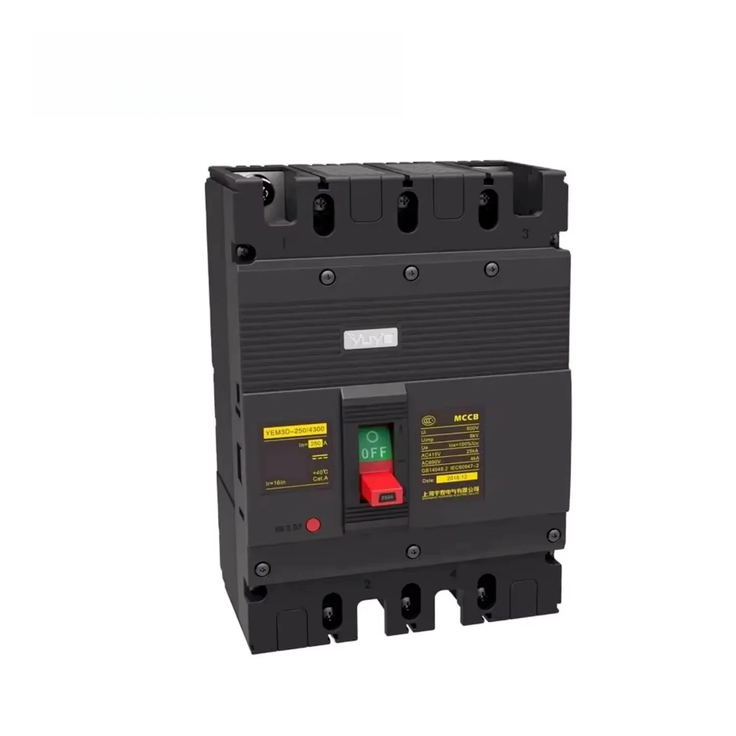 

123 YUYE Brand 3p 4p 125A Electric Plastic Type MCCB Moulded Case Circuit Breaker Big Brand OEM Supplier