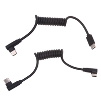 Fast Charging Type C to Type C Coiled Cable 90 Degree Designs Cable 20-50cm Durable for Smartphones & More