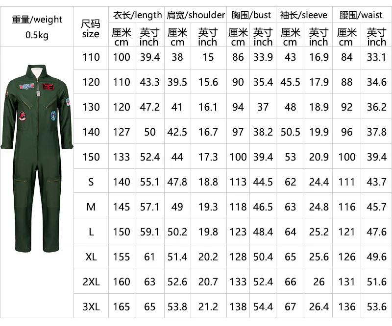 Adult Fighter Pilot Costume Air Force Flight Suit Roleplay with Aviator Accessories Men Army Green Military Pilot Jumpsuit