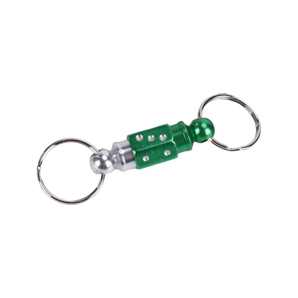 Double Headed Quick Release Keychain Aluminum Alloy 360° Rotation Detachable Keychain Quick Pull Design Compact