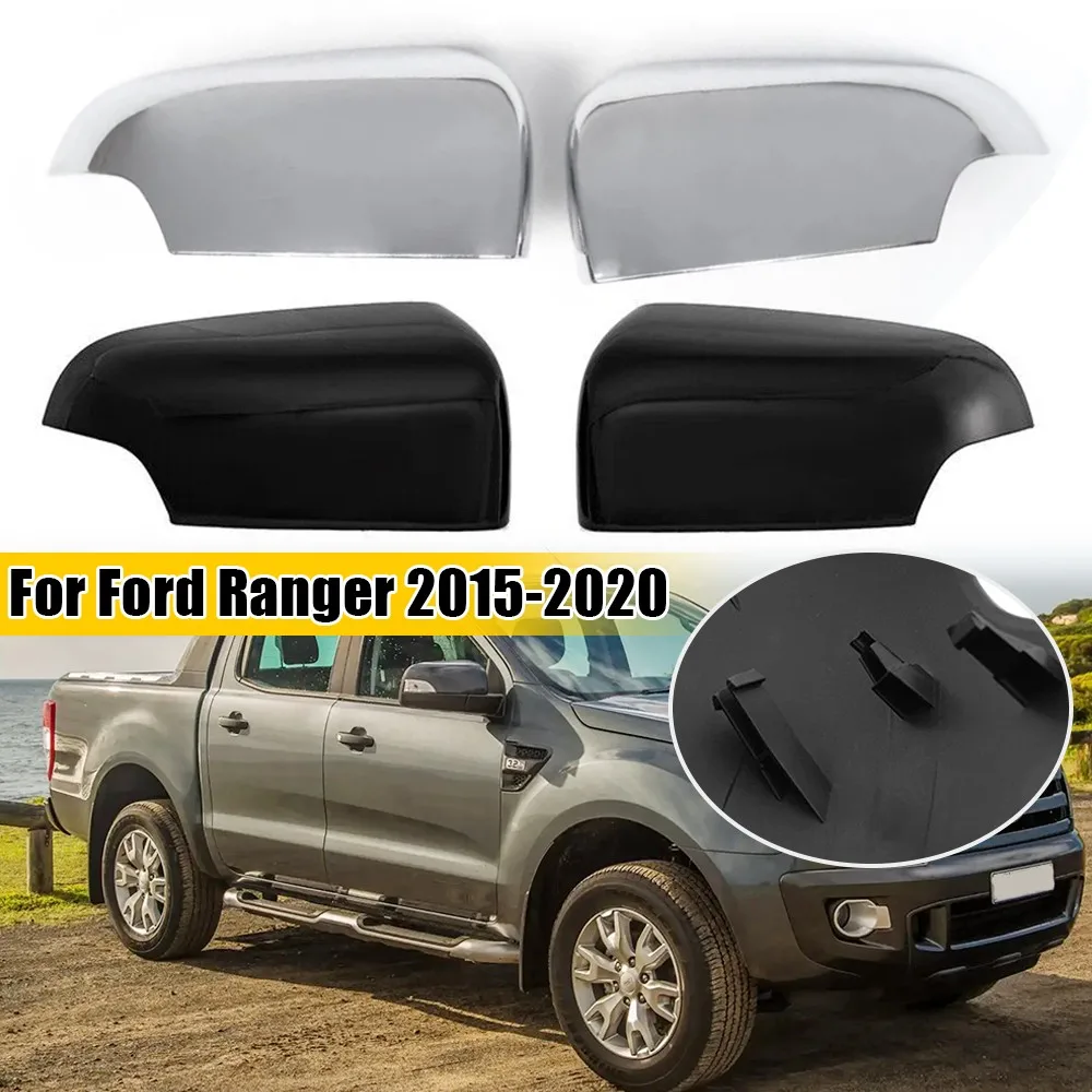 

2PCS For Ford Ranger 2015-2020 With Light Rearview Side Mirror Cover Wing Cap Exterior Door Rear View Trim Car Decoration