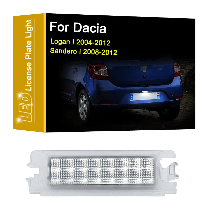 12V LED Number Plate Lamp For Dacia Logan I 2004-2012 Sandero I 2008-2012 White License Plate Light Assembly