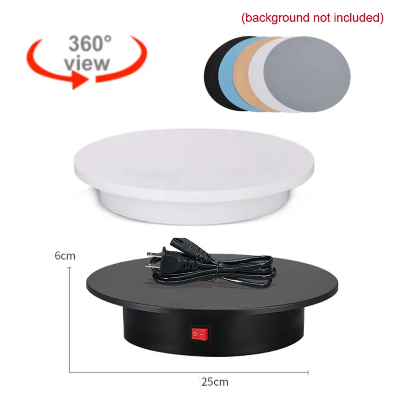 

360 Degree Electric Rotating Photography Rotating Turntable Display Stand for Jewelry Product Display 3D Scan Pan with PVC