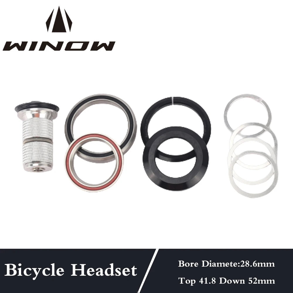 

Winow Bike Headset 1-1/8"-1-1/2" For Frame Headset Tapered MTB Road Bicycle Headset Top Cap Bicycle Accessories Straight Bearing