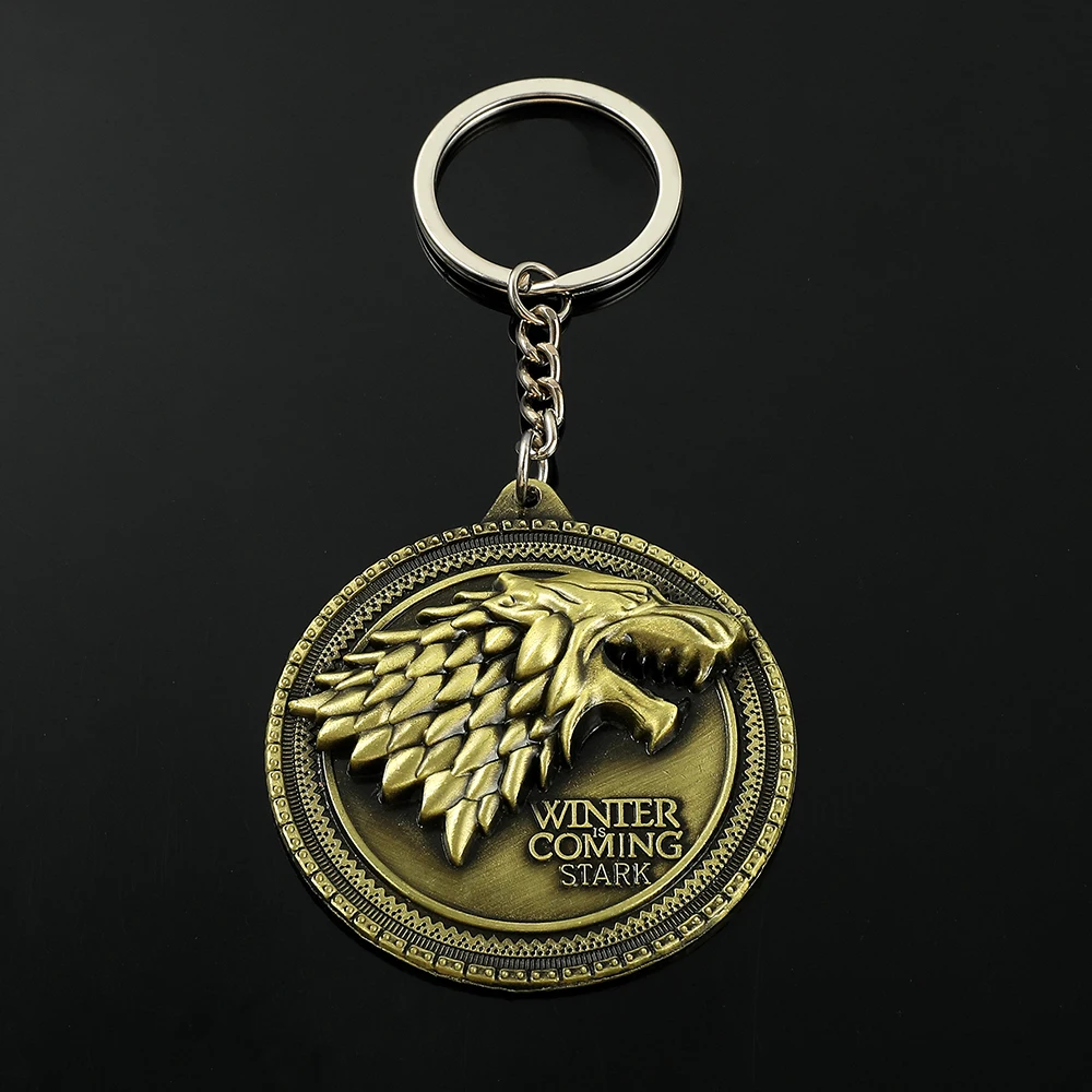 Personality Wolf Head Badge Key Chains Pendant retro trend Movie keychain Gifts for men Backpack Key Holder