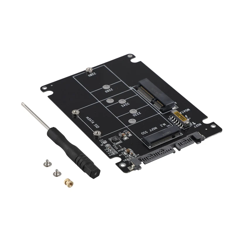 2 In 1 NGFF M.2 B+M Key Mini PCI-E Or Msata SSD To SATA III Adapter Card For Full Msata SSD/ 2230/2242/2260/22X80 M2