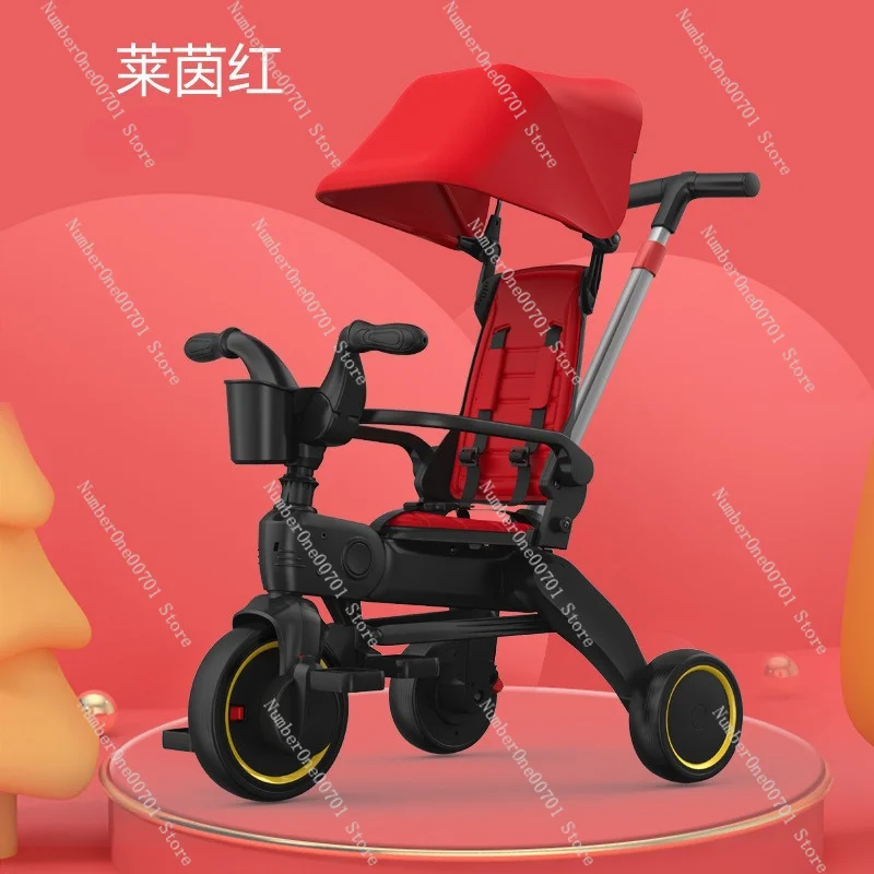 Kids Tricycle for 1-5 Year , 3-in-1 Baby Push Bike with Parent Handle, Lightweight Toddler Trike