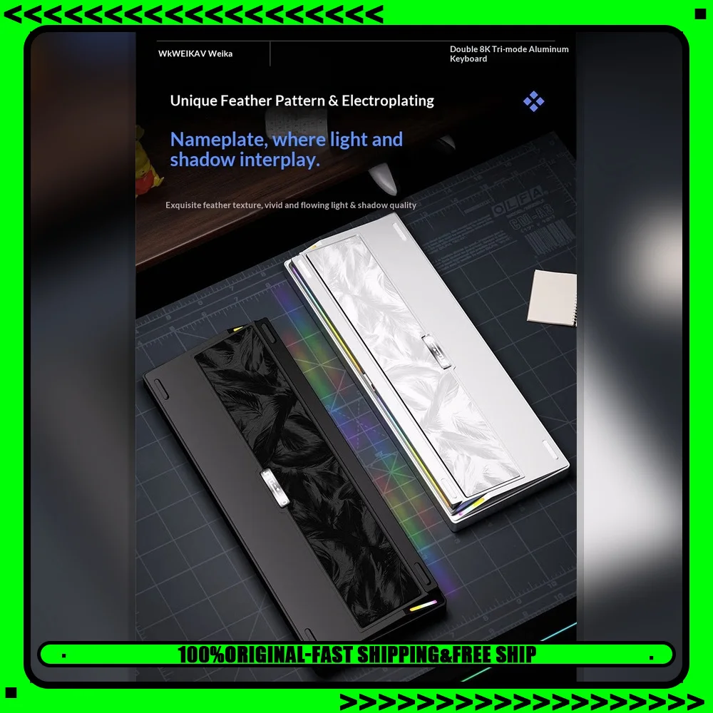 WEIKAV NUT65 Transparent Tri-Mode Aluminum Mechanical Keyboard Hot-Swappable RGB For Gifts