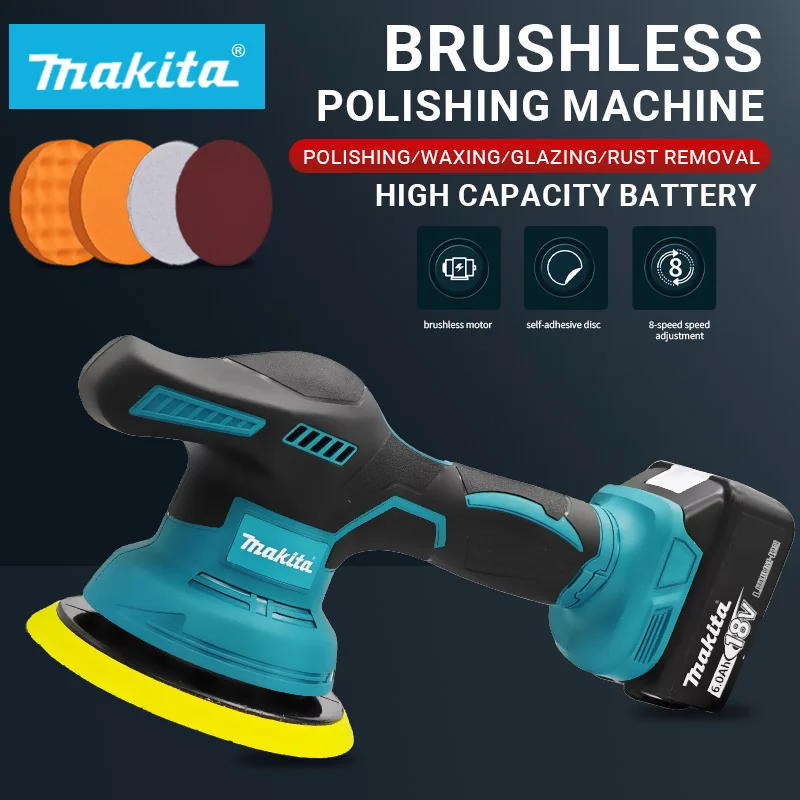 

Makita Cordless Car Polisher 8 Gears Digital Display Electric Polisher Auto Car Polishing Waxing Machine For Makita 18V Battery