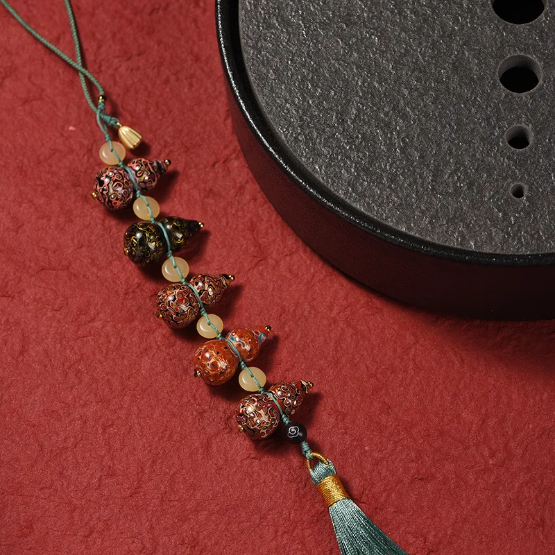 Intangible Cultural Heritage Handmade Lacquer Gourd Pendant Car Hanging Ornament Fuzhou Lacquerware Specialized Gift Decorative