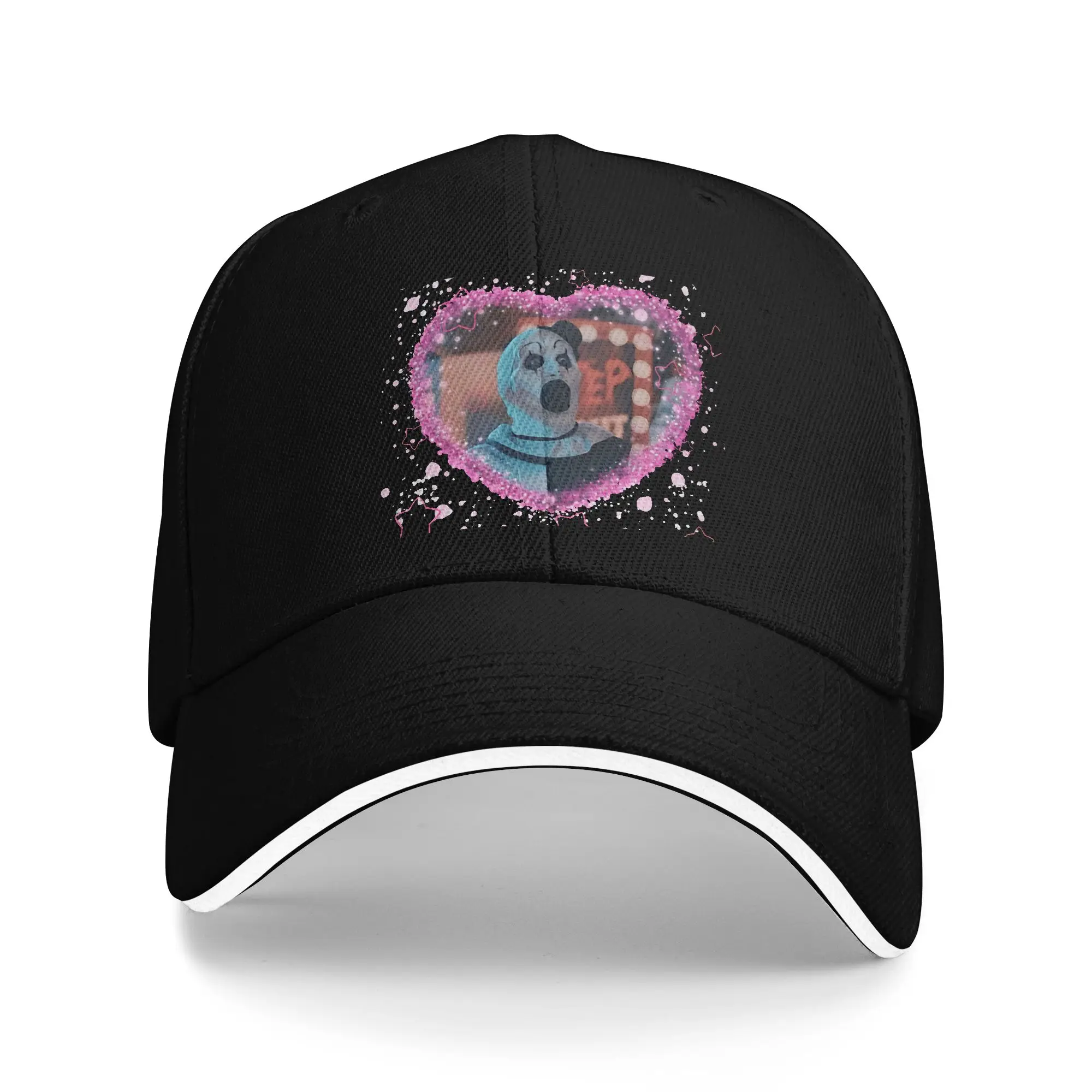 Art Der Clown, Herzrahmen  Sun Baseball Cap Summer Unisex Men Terrifier Design Trucker Hat Hot Sale Streetwear Baseball Caps