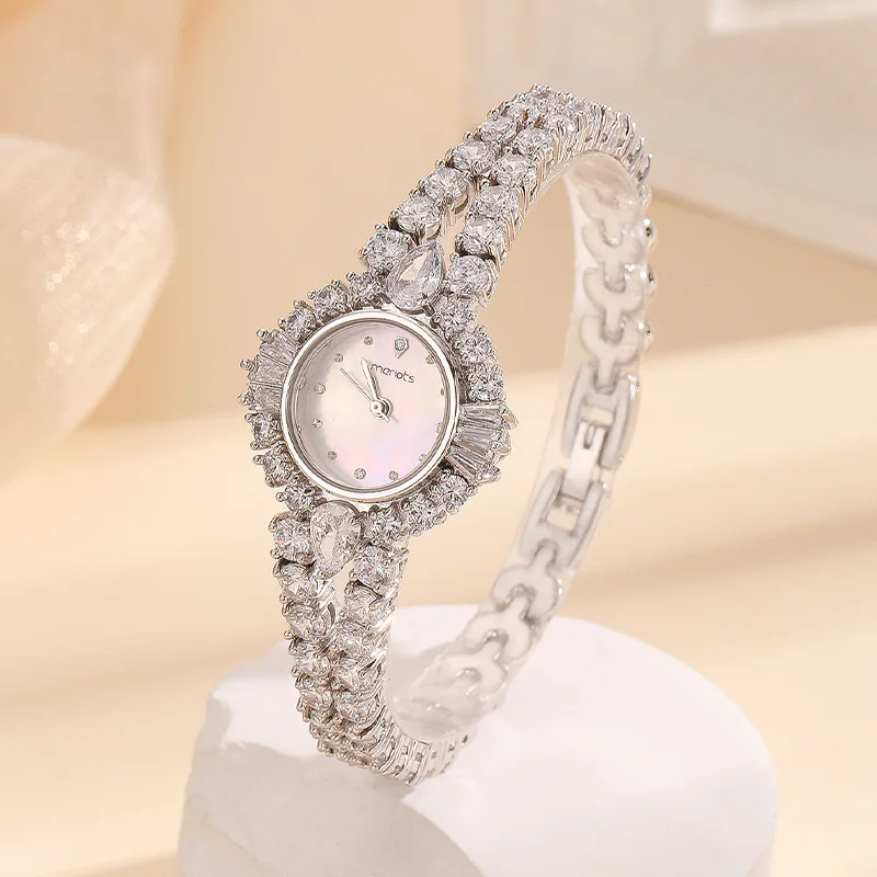 Luxury Women's Watches  Cubic Zirconia Elements Crystal Bracelet Watch for Wedding Party Evening Wear Bride Watches Jewelry Gift