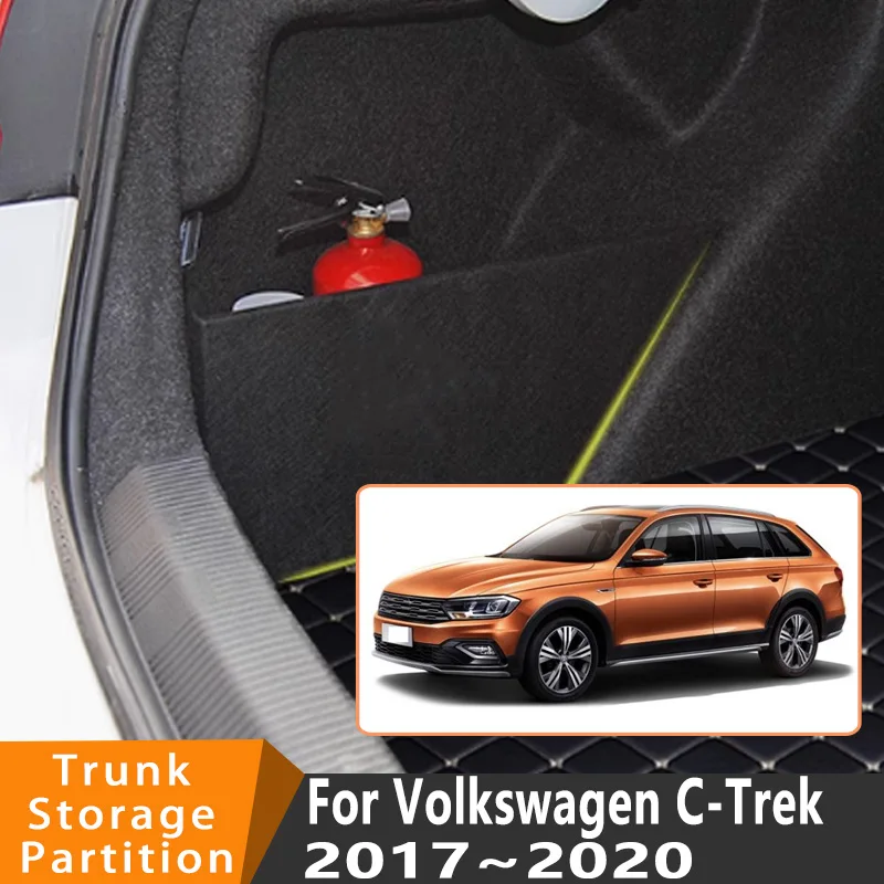 

Auto Accessories For Volkswagen C-Trek 2017~2020 Car Organizer Thickening Trunk Side Partition Trunk Interior Storage Box Parts
