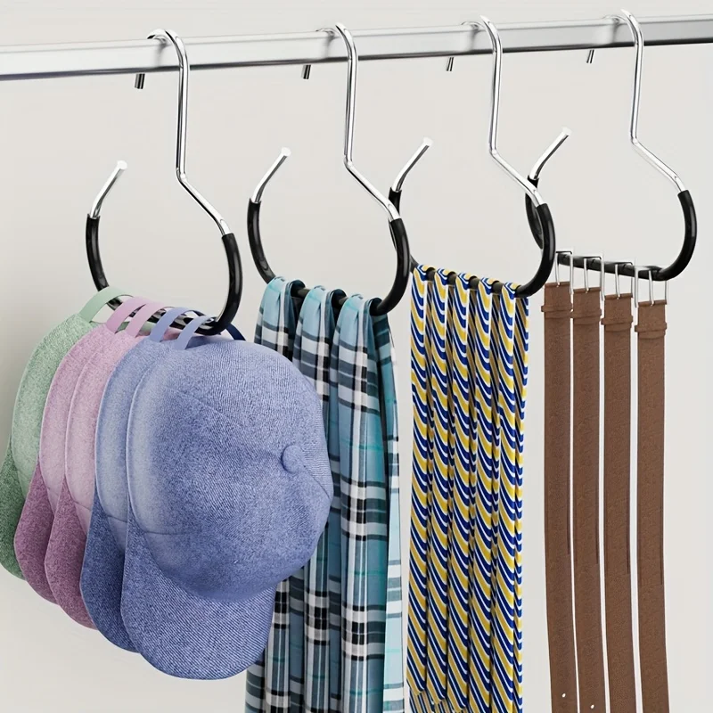 2pcs Clothes Accessories Hanger Cap Ties Belt Underwear Hook No Trace Non-slip Hat Rack Wardrobe Organizer Cap Ties Belt Storage