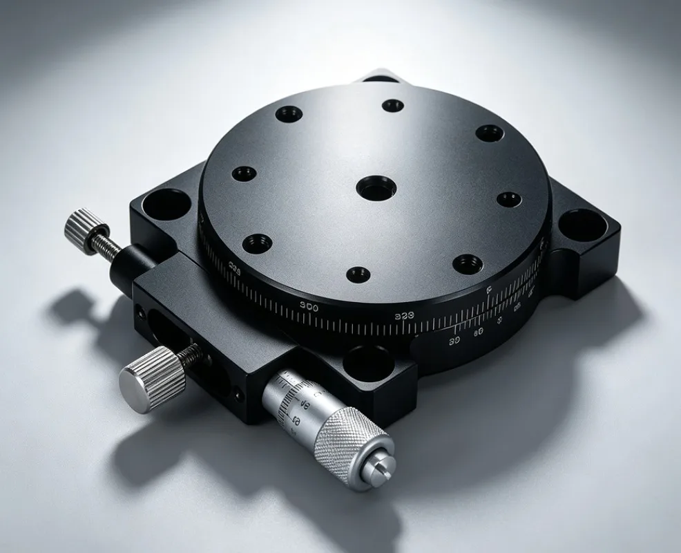 RS60-L Manual R-Axis Rotary Stage φ60mm, 360° Coarse & ±5° Fine Adjustment, 29.4N Load