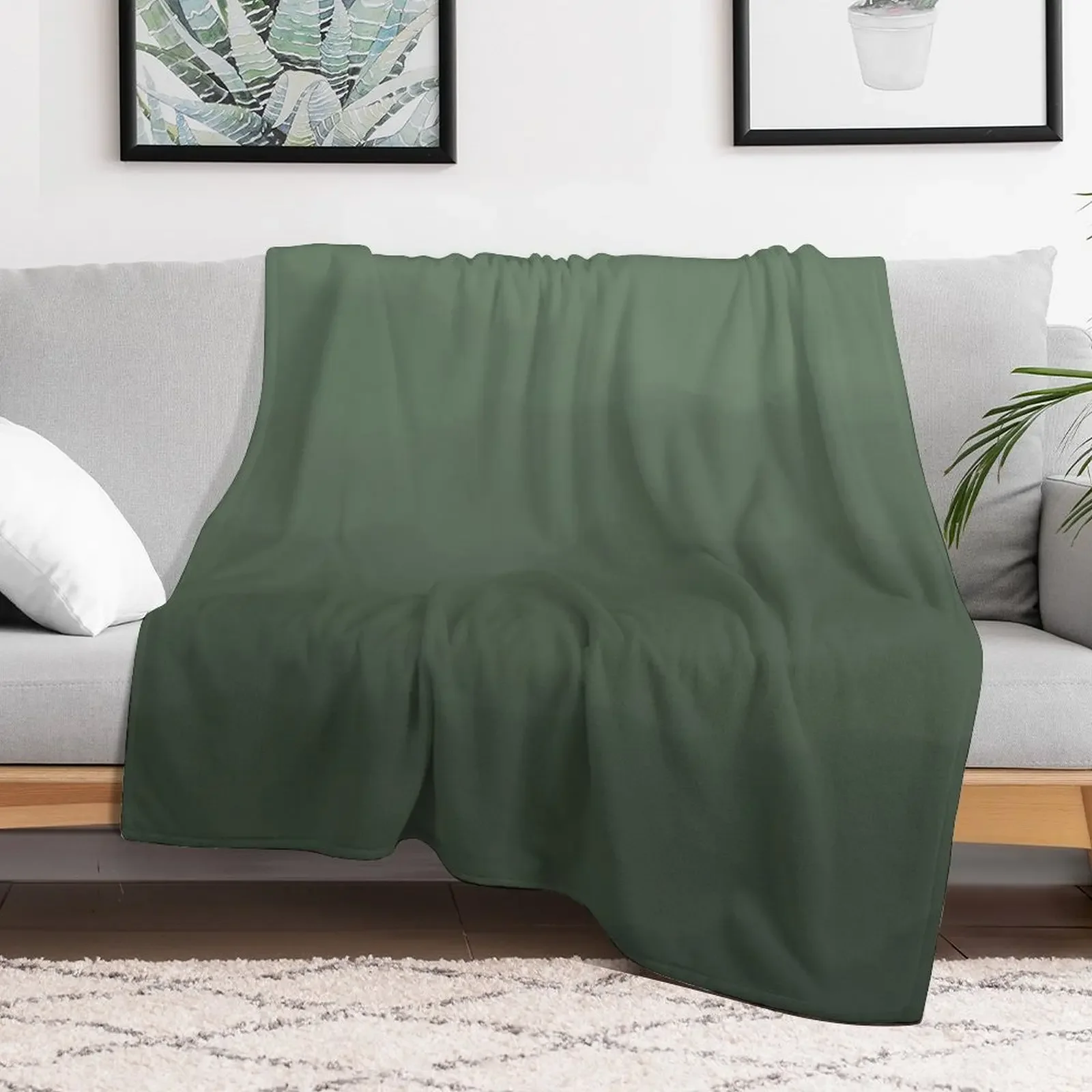 Sage Green Watercolor Ombre Pattern Throw Blanket Bed covers warm winter Bed Blankets