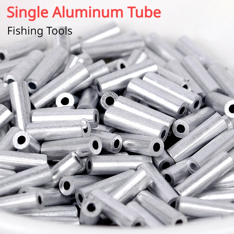 Single Aluminum Tube Round Steel Wire Clamp Fishing Gear Connector Steel Wire String Hook Rock Fishing Accessories Pesca Tools