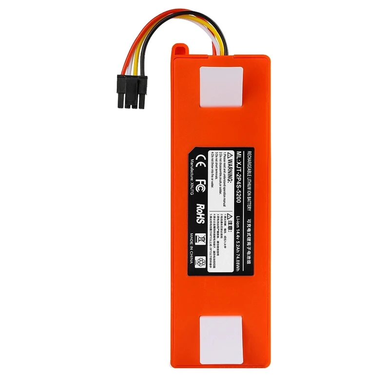 

Battery For Xiaomi Sweeper 14.4V 5200Mah Stone Robot Power 1/2/3/4Generation Vacuum Cleaner Lithium Battery Spare Parts