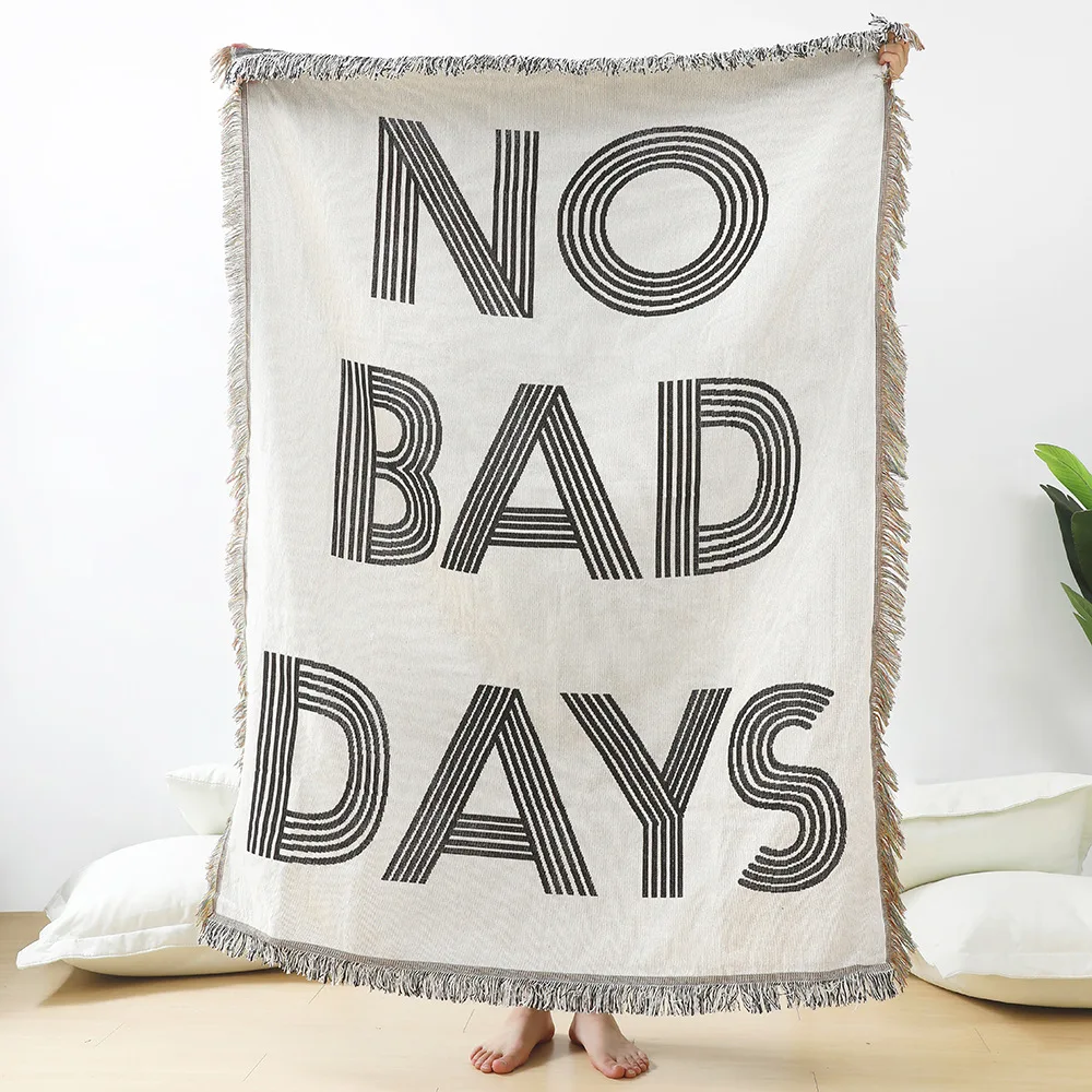 No Bad Days Camping Blanket 130x160 Family Sofa Decoration Blanket Outdoor Camping Carpet