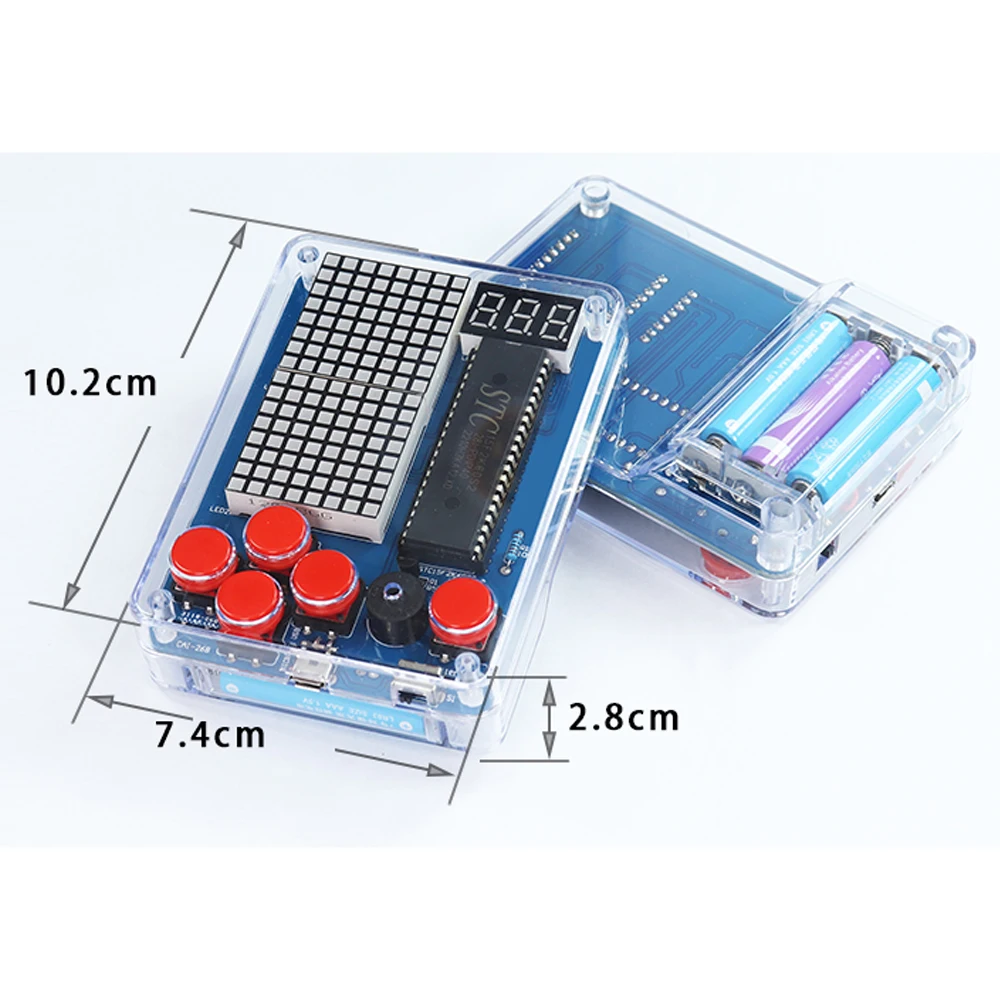 DIY Kit Elektronische Pixel Spielkonsole LED Dot Matrix Digital Tube Display STC15F2K60S2 MCU Doppelseitige PCB DIY Löten Kit