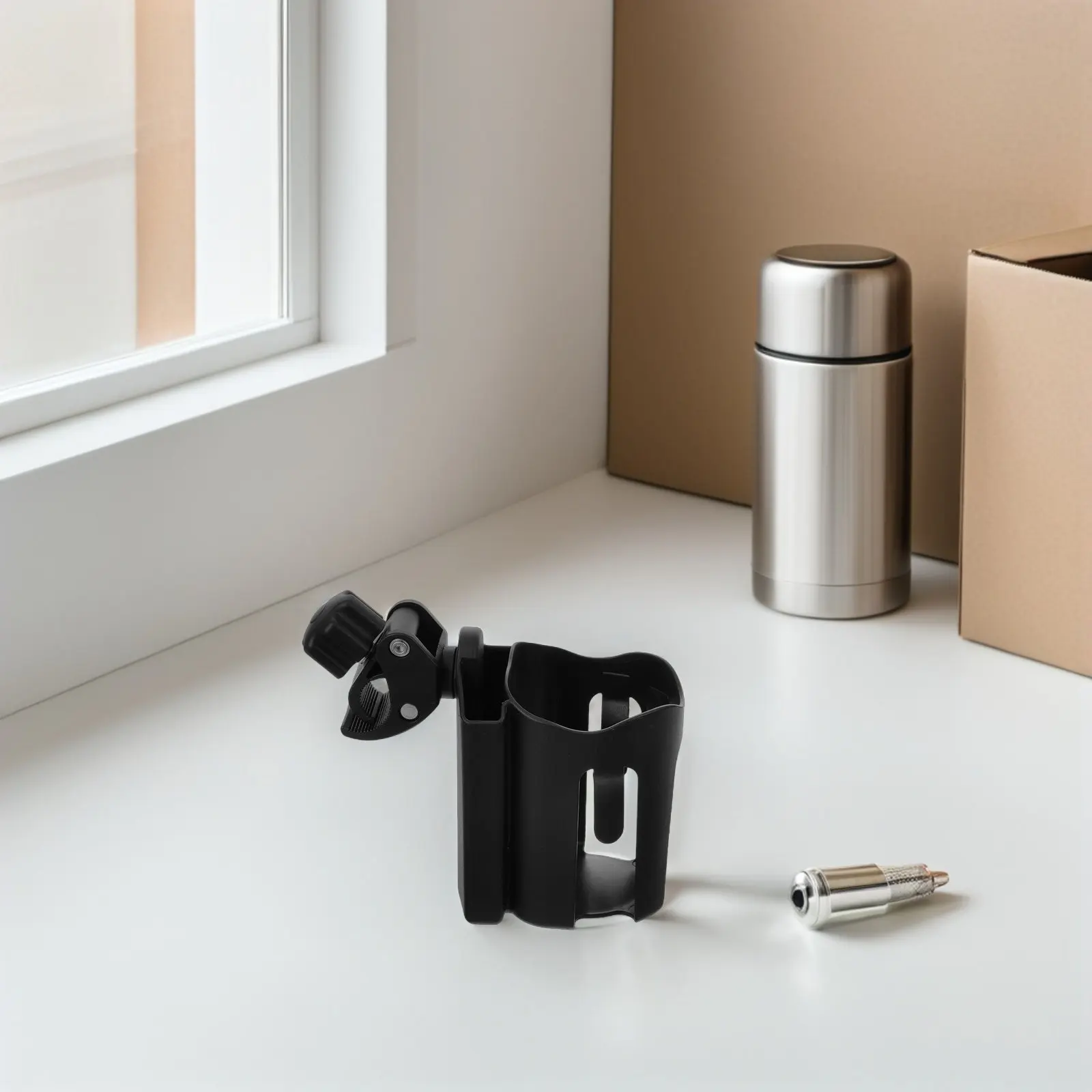 

2Pcs Universal Adjustable Water Cup Holder for Walker Wheelchair Mobility Aid Removable Phone Holder Push Cart Organizer Non