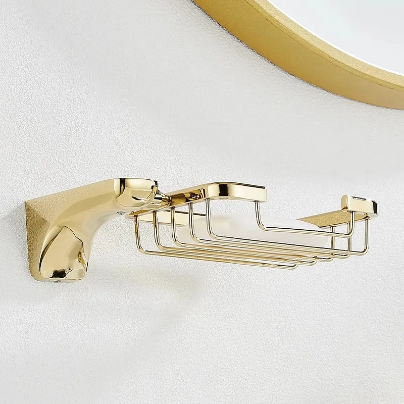 ZML household high-grade soap box double-layer drain rack stainless steel high-grade wall-mounted wall free punching