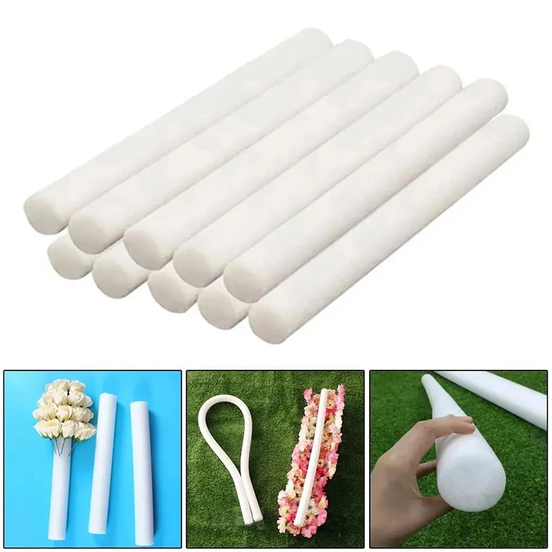 1Pcs DIY Foam Strip Wedding Flower Arrangement Base Cylindrical White Stick Solid Curtain Floral Sponge Event Party Props