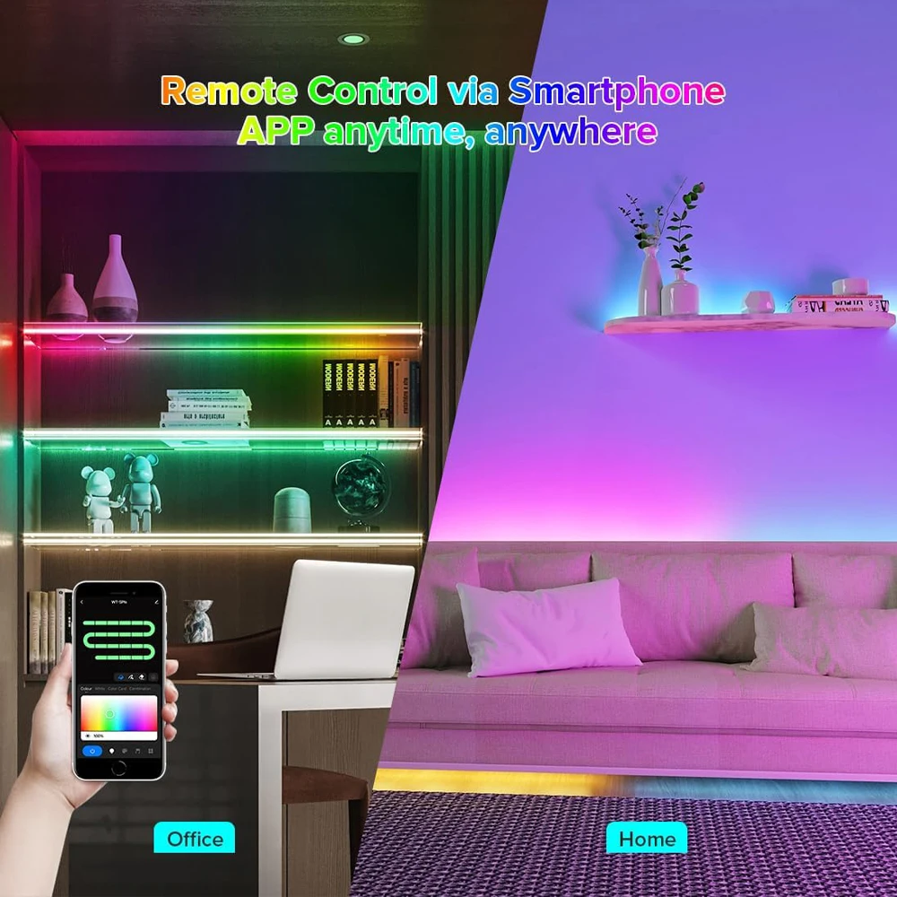 Imagem -02 - Rgb Led Strip Lights Controle Remoto Cor dos Sonhos Flexível 2.4g Kit Completo Tuya Zigbee Ws2811 5050 Alexa Google Assistente 5m 10m