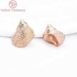 (3571) 6PCS 11x13MM 24K Gold Color Brass Conch Charms Pendants High Quality Diy Jewelry Findings Accessories wholesale