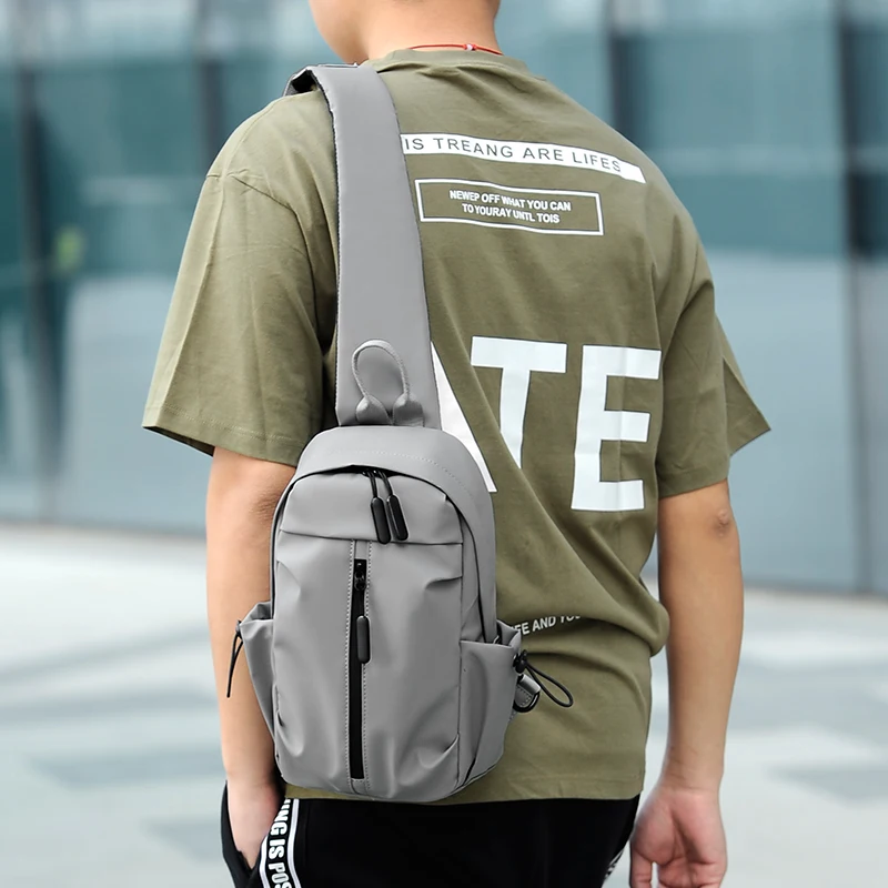 

Fashionable casual shoulder bag, multifunctional solid color simple crossbody bag,Waterproof and wear-resistant men's chest bag