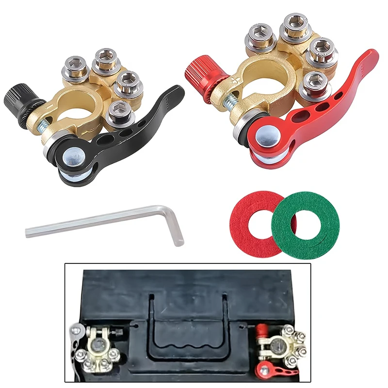 

1 Pair/2 Pieces 12V 24V Car Battery Terminals Quick Disconnect Car Wiring Harness Connector Wire Cable Cut-Off Connector Car Acc