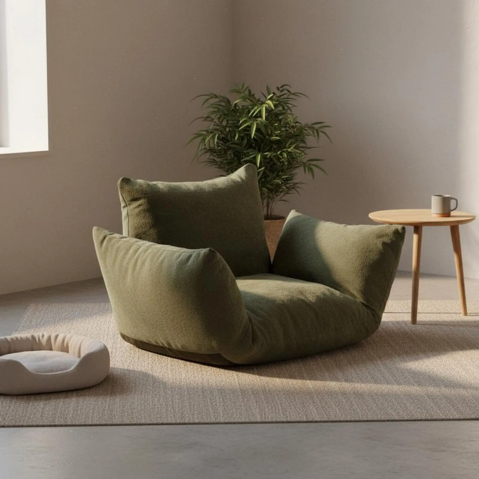 Transformable Sofa Bed High-Density Filling Adjustable Floor Sofa Foldable Lazy Chair Removable Cleanable Cover Floor Mat Floor
