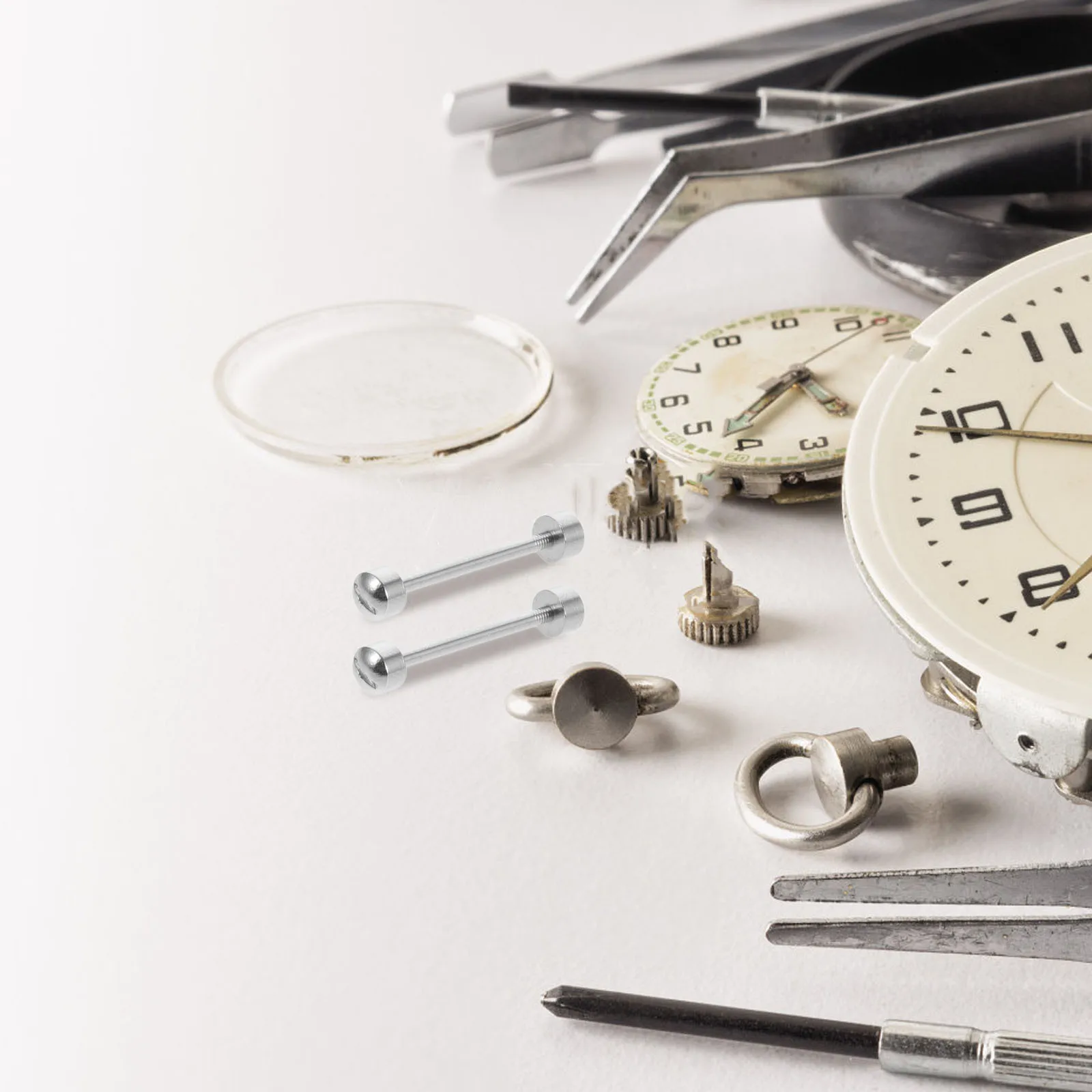 

2Pcs Watch Screw Tube 16mm Inner Diameter Steel Color Stable Performance Long Service Tool Watch Tube