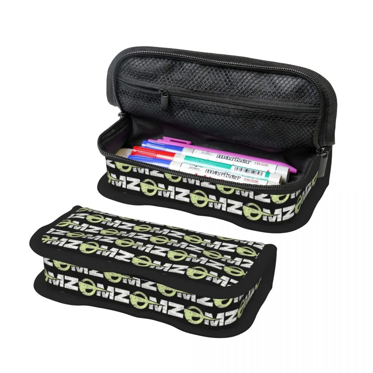 OMZ MZ World Vintage Motorcycle Pencil Cases Pen Holder Large Capacity Pen Box Pencil Bag for Boys Girls Gifts