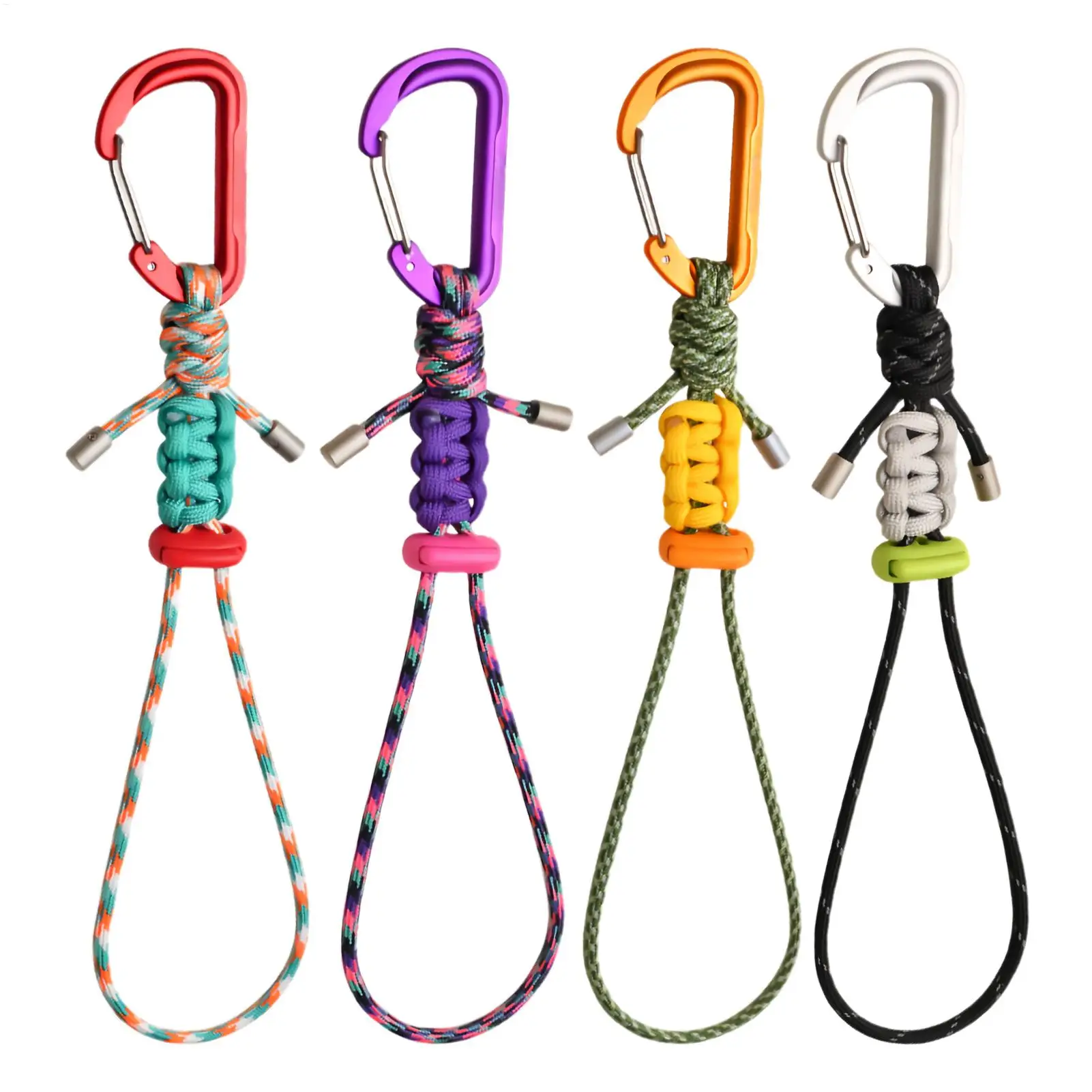 حبل باراكورد شديد التحمل مع مشبك حلقة تسلق وحزام سلسلة مفاتيح آمن لزجاجة المياه وحقيبة الظهر والعتاد الخارجي