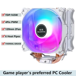 120mm PC Radiator Air-cooled 4/6 Tower style Heat Pipe CPU Cooler Fan Installing LGA115x 2011 x79 x99 E5 1200 1700 i3 i5 i7 AMD