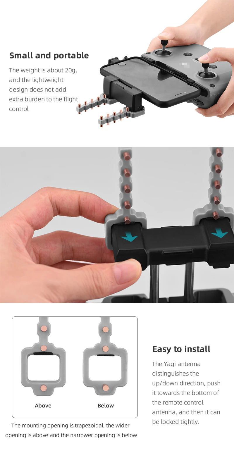 Kit Di Estensione Antenna Kadagg Per DJI Air 2S E Air 2: In ABS E Alluminio, Aumenta Il Raggio Di Volo Da 2,5 A 3,5 Km, Installazione Facile E Sicura