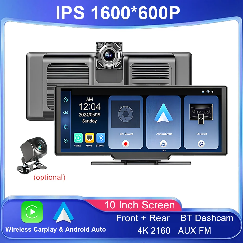 

Autolens 10 Inch Car Mirror Radio Stereo Multimedia Video Player Universal Wireless Carplay Android Auto Screen With Bluetooth