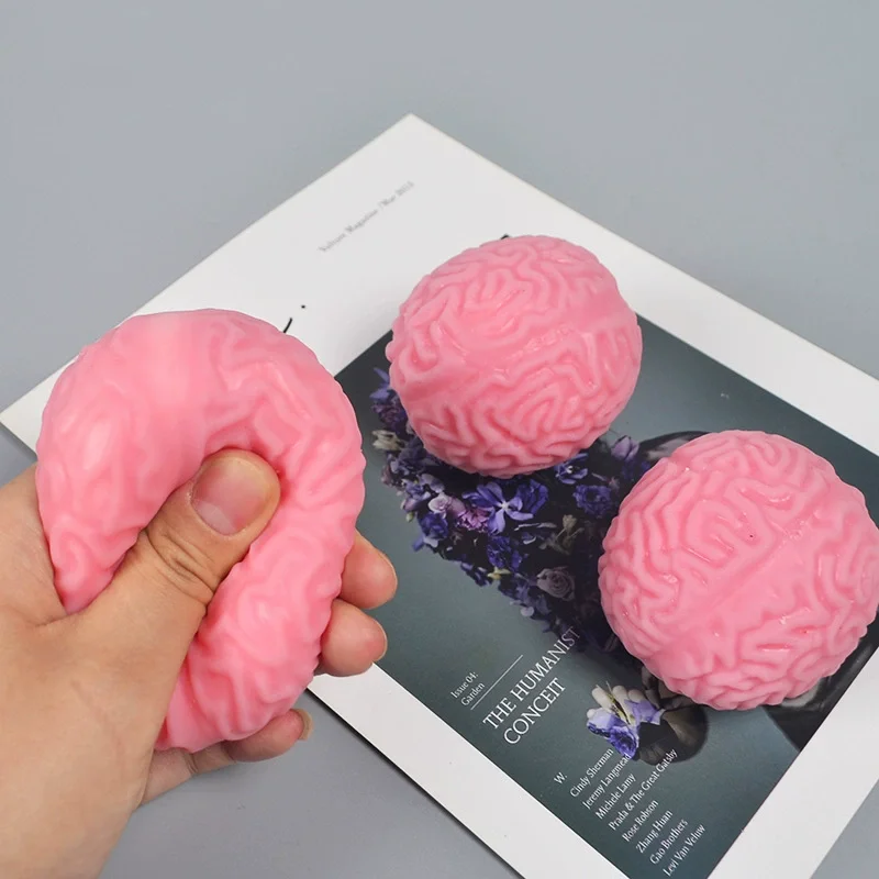Skull Eyes Brain Stressbälle, Fidget-Spielzeug, sensorische Stresslinderung, Angsttherapie, Rebound-Quetschball für Halloween – Detail 10