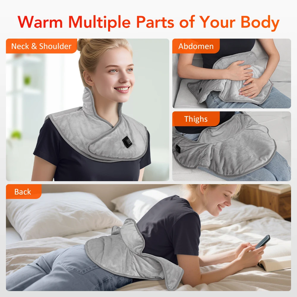 5V 2A USB Neck And Shoulder Heating Pad Electric Hot Compress Shawl Back Wrap Home Office Abdomen Menstrual Warming Soft Mat image 3