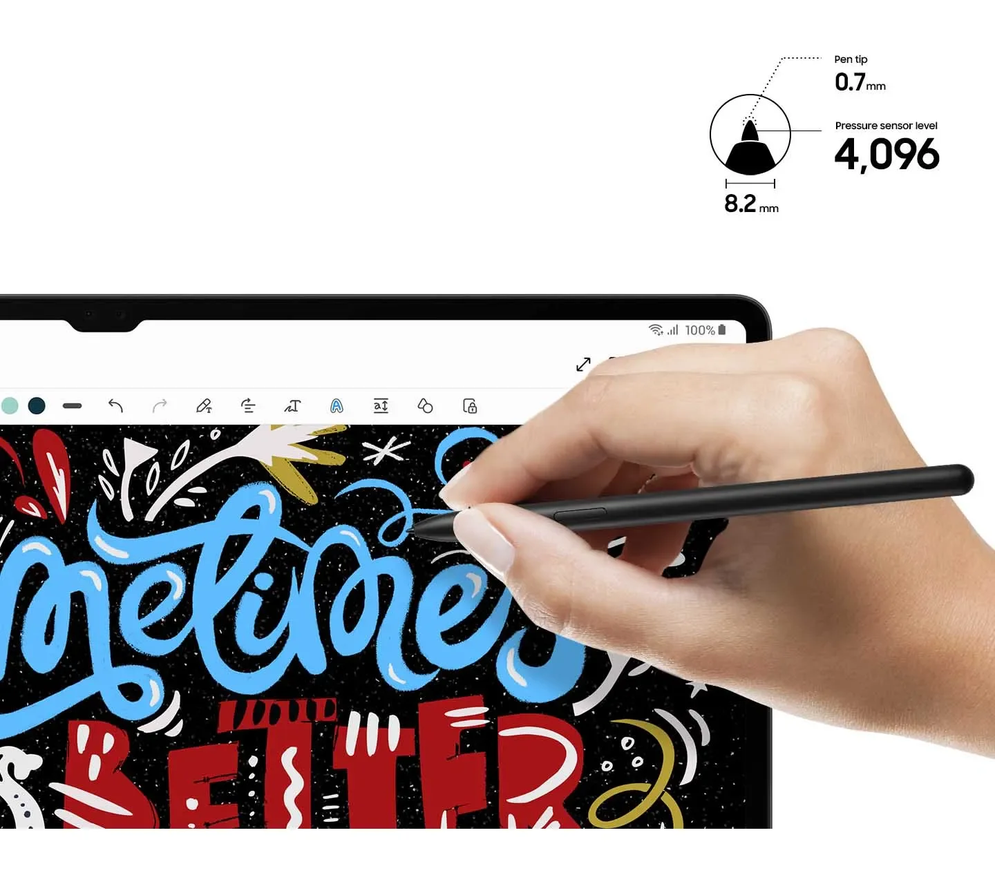 For Samsung Tab S9 FE S9+ S9 Ultra Pen Replacement Pen Stylus Screen Tablet Sensitive Pen No Bluetooth